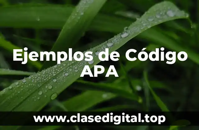 Ejemplos de Código APA