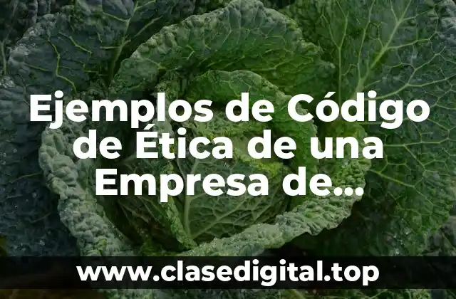 Ejemplos de Código de Ética de una Empresa de Alimentos