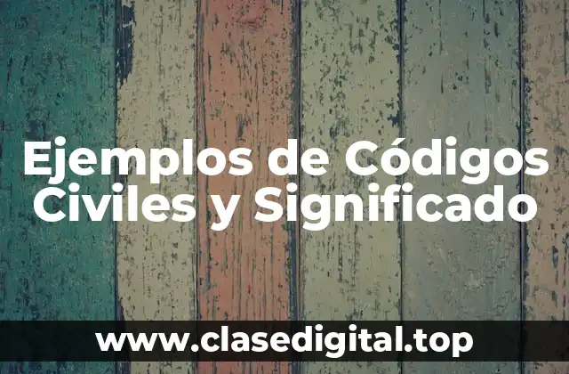 Ejemplos de Códigos Civiles y Significado