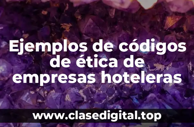Ejemplos de códigos de ética de empresas hoteleras