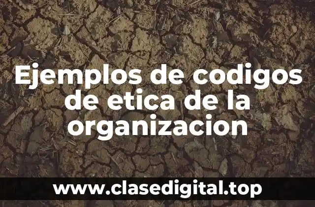 Ejemplos de codigos de etica de la organizacion