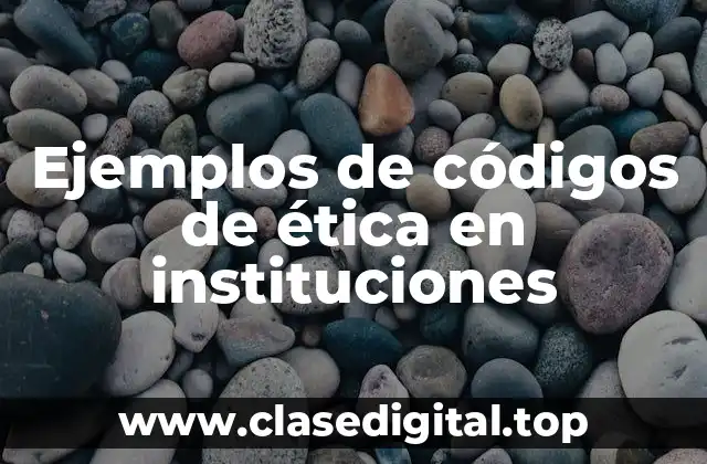 Ejemplos de códigos de ética en instituciones