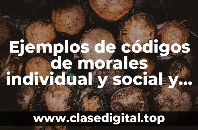 Ejemplos de códigos de morales individual y social y Significado