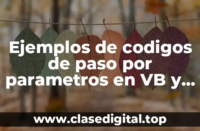 Ejemplos de códigos de paso por parámetros en VB