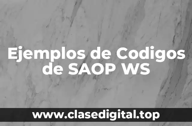 Ejemplos de Codigos de SAOP WS