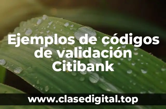 Ejemplos de códigos de validación Citibank