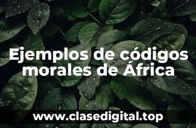 Ejemplos de códigos morales de África