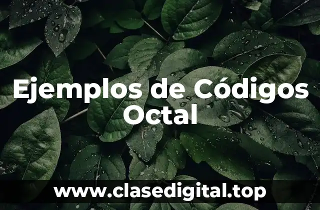 Ejemplos de Códigos Octal