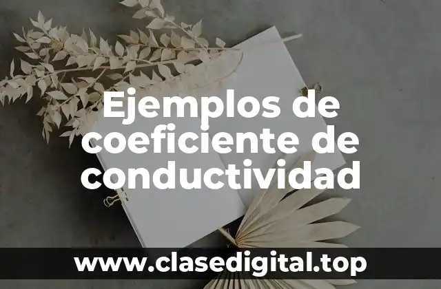 Ejemplos de coeficiente de conductividad