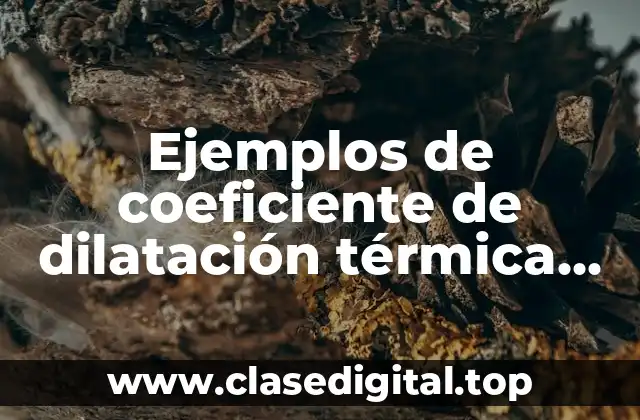 Ejemplos de coeficiente de dilatación térmica lineal caseros y Significado