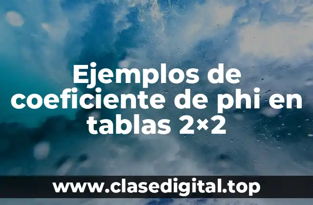 Ejemplos de coeficiente de phi en tablas 2x2