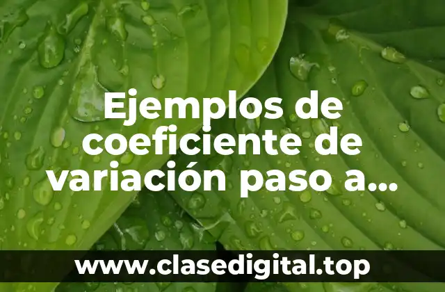 Ejemplos de coeficiente de variación paso a paso y Significado