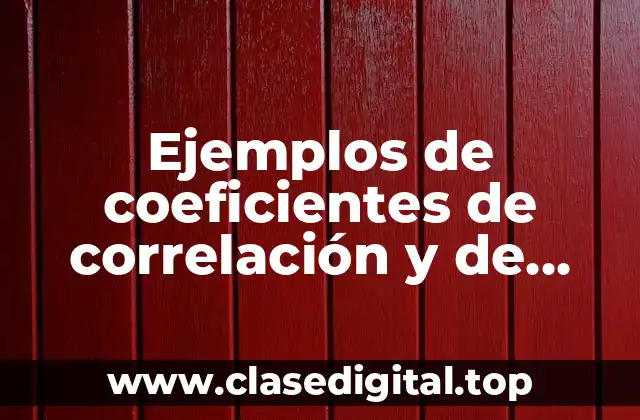 Ejemplos de coeficientes de correlación y de determinación y Significado
