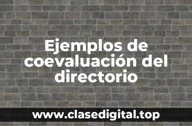 Ejemplos de coevaluación del directorio