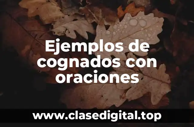 Ejemplos de cognados con oraciones