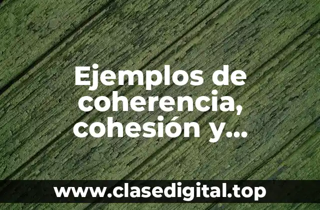Ejemplos de coherencia, cohesión y adecuación en la redacción