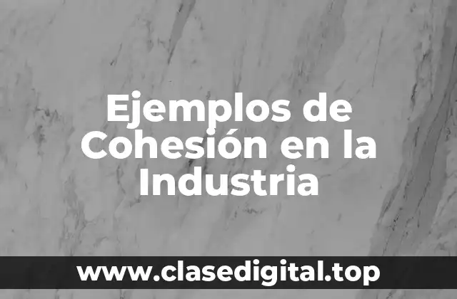 Ejemplos de Cohesión en la Industria