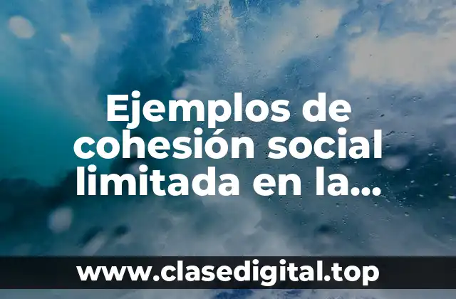 Ejemplos de cohesión social limitada en la sociedad