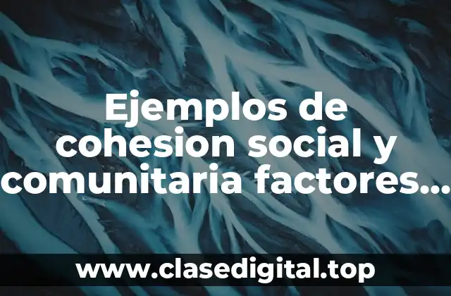Ejemplos de cohésión social y comunitaria