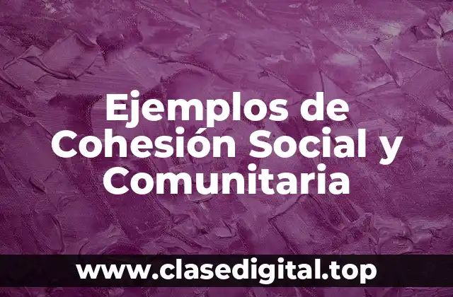 Ejemplos de Cohesión Social y Comunitaria