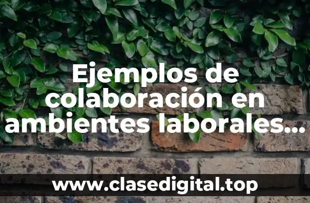 Ejemplos de colaboración en ambientes laborales