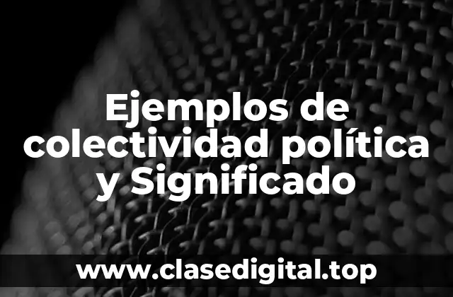 Ejemplos de colectividad política y Significado