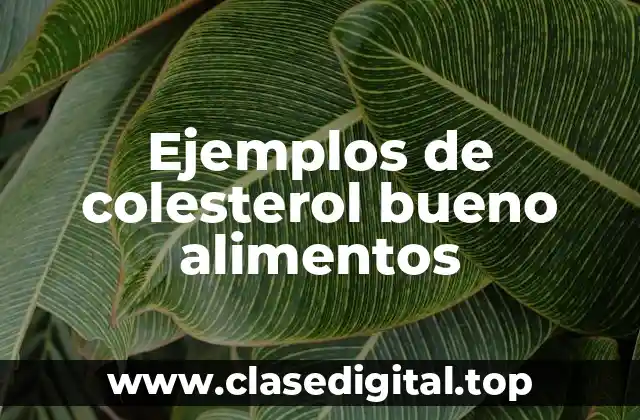 Ejemplos de colesterol bueno alimentos