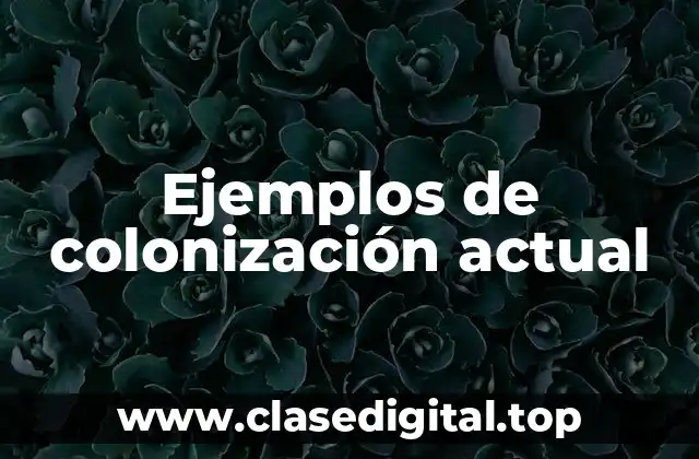 Ejemplos de colonización actual
