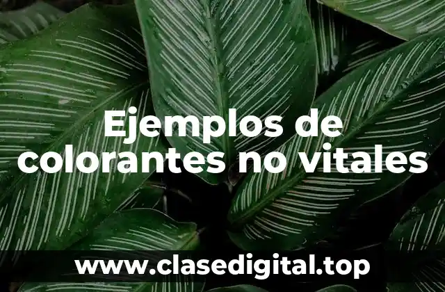 Ejemplos de colorantes no vitales