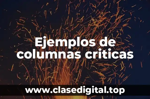 Ejemplos de columnas criticas