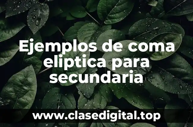 Ejemplos de coma eliptica para secundaria