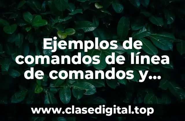 Ejemplos de comandos de línea de comandos y Significado