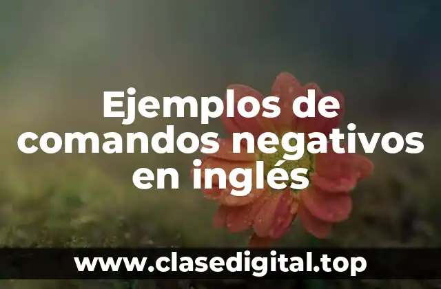 Ejemplos de comandos negativos en inglés