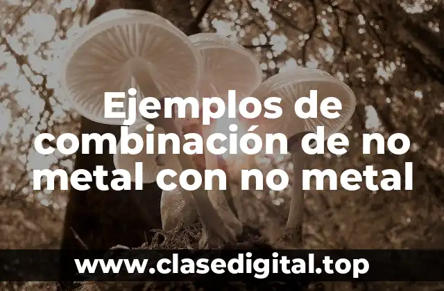 Ejemplos de combinación de no metal con no metal