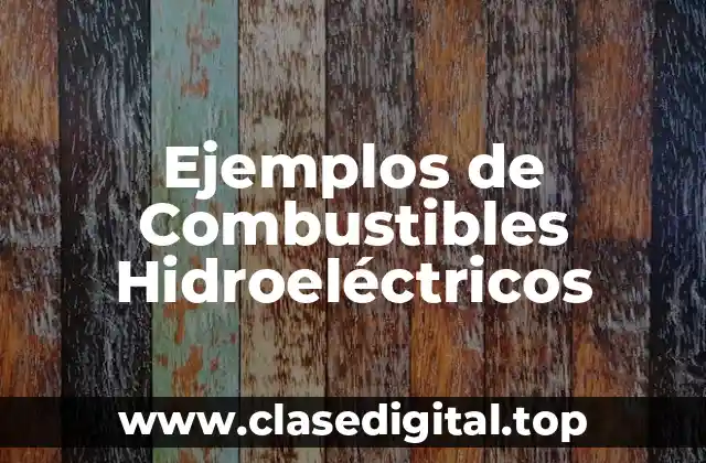 Ejemplos de Combustibles Hidroeléctricos