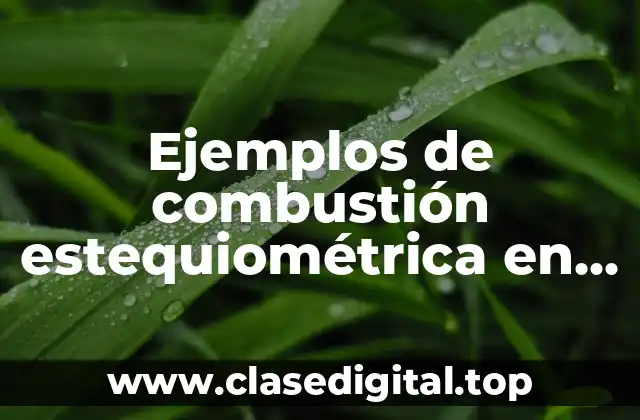 Ejemplos de combustión estequiométrica en la vida cotidiana
