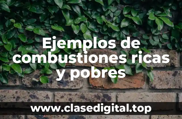 Ejemplos de combustiones ricas y pobres