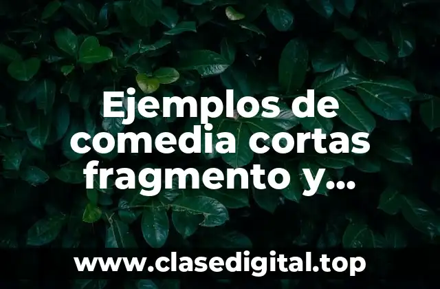 Ejemplos de comedia cortas fragmento y Significado