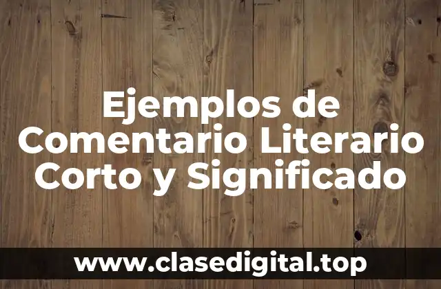Ejemplos de Comentario Literario Corto y Significado