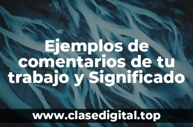 Ejemplos de comentarios de tu trabajo y Significado