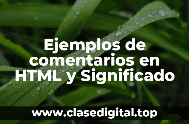 Ejemplos de comentarios en HTML