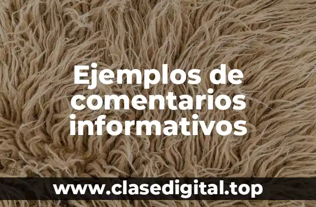 Ejemplos de comentarios informativos
