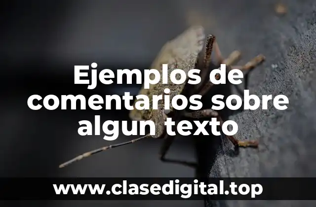 Ejemplos de comentarios sobre algun texto