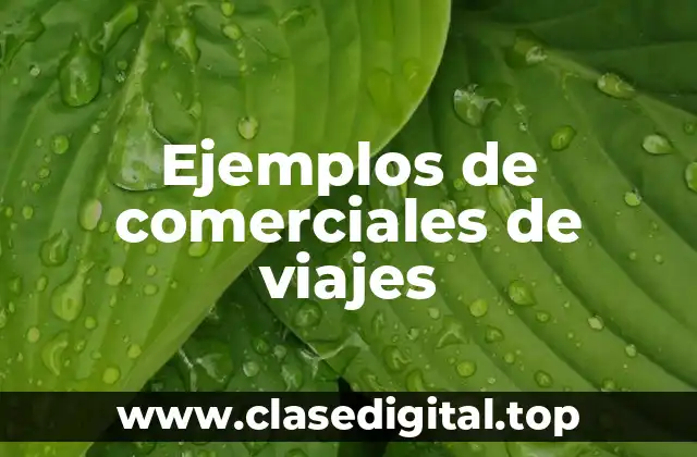 Ejemplos de comerciales de viajes