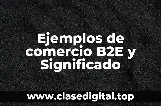 Ejemplos de comercio B2E y Significado
