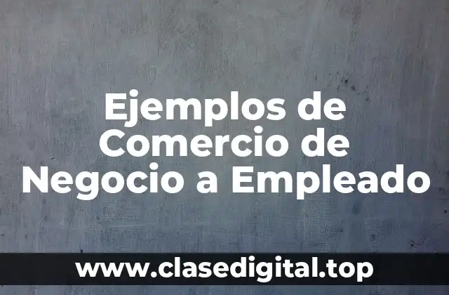 Ejemplos de Comercio de Negocio a Empleado