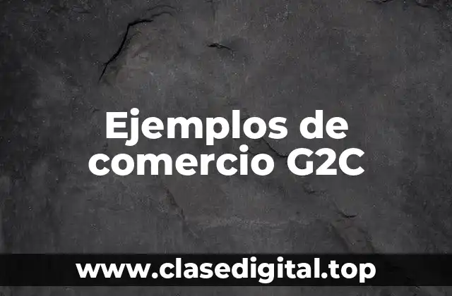 Ejemplos de comercio G2C