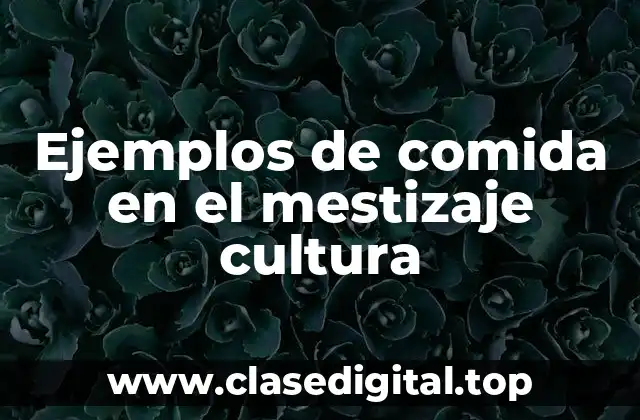 Ejemplos de comida en el mestizaje cultura