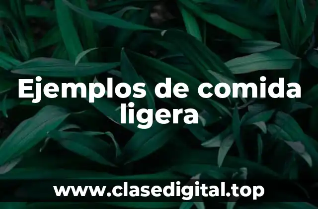 Ejemplos de comida ligera