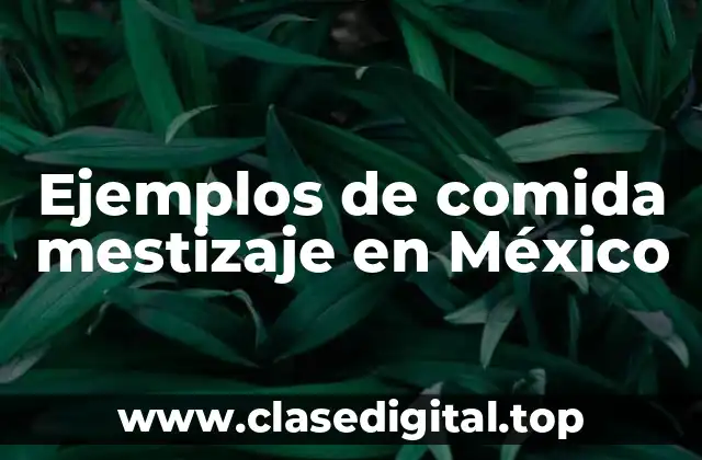 Ejemplos de comida mestizaje en México